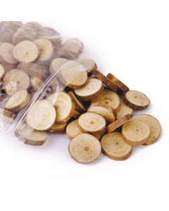 Fettine decorative di legno naturale. Confezione da 100 pezzi. Diametro da 10 a 30mm.