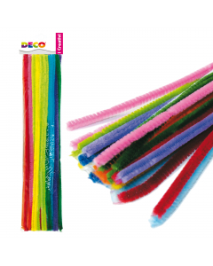 Ciniglia animata con diametro da 9mm. Stelo da 30cm. Colori assortiti. Busta da 30 fili.