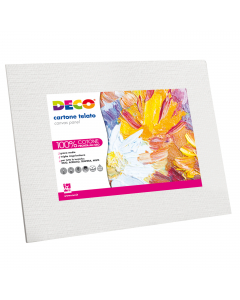 Cartone telato, spessore 2,5mm realizzato in cotone 100% acid free, grana media. Supporto perfetto per colori a olio, tempera e acrilici.
