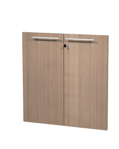 Coppia ante in melaminico con serratura  per mobile basso a giorno. l80xh77cm - sp.18mm