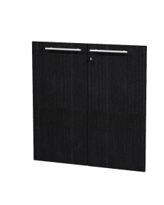 Coppia ante in melaminico con serratura  per mobile basso a giorno. l80xh77cm - sp.18mm
