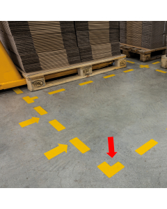 Segnaletica da pavimento sagomata per l'individuazione di aree pericolose, spazi di stoccaggio, passaggi pedonali ecc.

· Forma: "L"
· Simbolo adesivo per l'applicazione su pavimenti nelle aree interne
· Robusto e resistente alle abrasioni
· Resistenza al