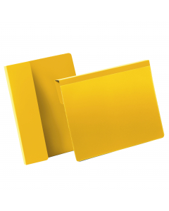 Buste identificative con aletta pieghevole, specificatamente progettate per l'identificazione di pallet e cartonati. Queste buste possono essere inserite tra i cartoni impilati o agganciate ai singoli pallet (la busta rimane appesa all'esterno del pallet 