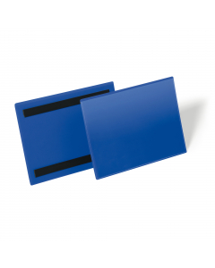 Tasche per identificazione a fissaggio magnetico. Robuste e resistenti all'usura e agli strappi, sono realizzate con retro in plastica colore blu e copertina frontale trasparente. Proteggono da sporco e polvere i documenti inseriti. Adatte all'uso con sca