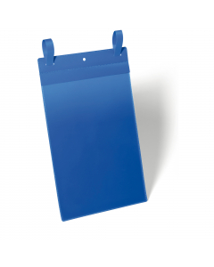 Tasche per identificazione con fascette di aggancio. Applicazione facile e sicura su grigliati metallici e contenitori per stoccaggio e trasporto. Robuste e resistenti all'usura e agli strappi, sono realizzate con retro in plastica colore blu e copertina 