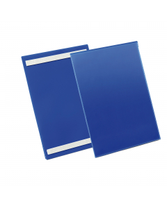 Buste identificative a fissaggio adesivo, specificatamente progettate per l'identificazione di scaffali, armadietti, pallet, cartoni e containers. Aderiscono perfettamente su qualsiasi superficie liscia e proteggono da sporco e polvere i documenti inserit