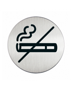 Pittogrammi di alta qualitÓ, dal design chiaro ed essenziale. Realizzati in acciaio inossidabile antiurto e antiabrasione. Applicabili su qualunque superficie grazie alle placchette adesive poste sul retro. ° 8,3cm - colore argento metal