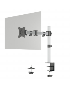 Braccio porta monitor per 1 monitor standard fino a 27" e fino a 8 kg. Fissaggio tramite morsetto o perno per foro passacavo (entrambi inclusi nella confezione). Altezza, inclinazione e orientamento del monitor regolabili facilmente e individualmente per 