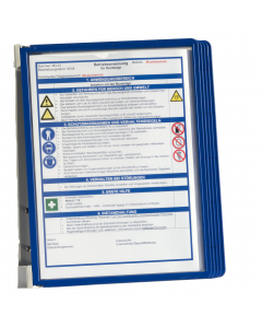 Leggio da parete ideale in ambienti in cui è richiesto un prodotto resistente (es. ufficio posta, magazzino, aree produttive e attività commerciali come porta licenze). Composto da un supporto da muro in acciaio rivestito in plastica e 5 pannelli espositi