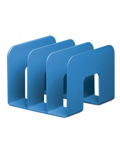 Portacataloghi dotato di 3 scomparti da 65 mm
. Realizzato con plastica riciclata certificata Blue Angel in conformità con i requisiti RAL-ZU 30a, tutta la gamma è realizzata con plastica riciclata ed etichettata in conformità con lo standard EN ISO 11469
