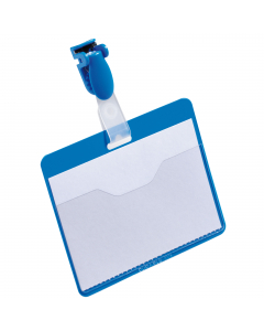 Tasca aperta per un veloce riposizionamento dell'inserto anche con clip agganciata. Clip orientabile in plastica colorata. Fornito con cartoncino certificato pefc.