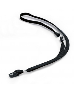 CORDONCINO IN TESSUTO LARGHEZZA 10MM CON CHIUSURA DI SICUREZZA E CLIP FINALE A PINZA PER L'AGGANCIO A PORTABADGE. LUNGHEZZA 44 CM. ADATTO AL PASS DI SICUREZZA 8118 E TUTTI I BADGE DURABLE DOTATI DI ASOLA DI AGGANCIO.