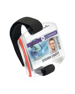 Fascia da braccio portabadge con chiusura a strappo. La fascia ha il diametro regolabile da 7 a 18cm. Resistente ai raggi UV, impermeabile e resistente al freddo fino a -20°C.Utile per i dipendenti che lavorano vicino a macchinari di produzione poichè son