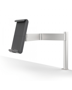 Porta Tablet da banco. Adatto a tablet da 7” a 13”; Realizzato in materiali e finiture di altissima qualità; Inserimento e rimozione del tablet con una sola mano; Orientabile a 360° e posizionabile in orizzontale o verticale; Ergonomia assicurata dall’amp