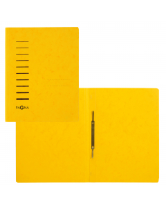 Cartellina con pressino per documenti in formato A4, in robusto cartone pressato da 265gr , meccanismo con fermaglio ad aghi da 80 mm per l’archiviazione sicura dei documenti forati. Diverse opzioni di piegatura in funzione del volume di fogli, area per s