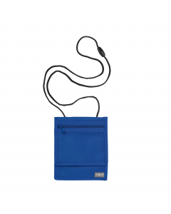 Portadocumenti da collo "Basic", 16x13 cm, in nylon, con resistente cordoncino dotato di sgancio di sicurezza antisoffocamento, scomparto per banconote e chiusura a cerniera sul lato frontale; scomparto sul retro, 2 facciate per banconote, 2 facciate con 