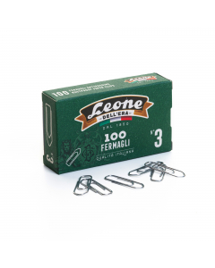 Protetti da una resistente zincatura antiruggine. L’alta tecnologia di produzione ne garantisce una perfetta forma e tenuta. In scatolina di cartone da 100 fermagli n.3 (28mm).