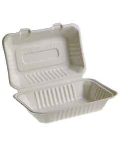 Vaschette realizzate  in polpa di cellulosa estratta da bamboo e canna da zucchero. Colore:  bianco.  Adatto a cibi caldi e freddi,solidi e liquidi;per i cibi caldi evitare il contatto prolungato (max 30 min a 70°C). Forno tradizionale:max10min a 100°C. F