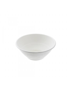 Ciotola tonda in polpa da 900ml,  Ø19.5x7.5hcm. Colore: bianco. Materiale polpa cellulosa da canna da zucchero. Adatto a cibi caldi e freddi,solidi e liquidi. Per i cibi caldi, per evitare che si alterino i sapori, si consiglia di evitare il contatto prol