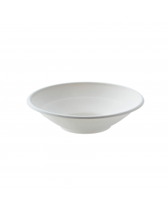 Ciotola tonda in polpa da 500ml,  Ø19.5x5cm. Colore: bianco. Materiale polpa cellulosa da canna da zucchero. Adatto a cibi caldi e freddi,solidi e liquidi. Per i cibi caldi, per evitare che si alterino i sapori, si consiglia di evitare il contatto prolung