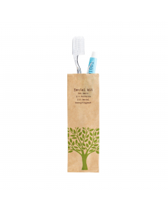 Set denti per Hotel composto da: spazzolino in PP trasparente e dentifricio da 7ml. 
Prodotto cosmetico monodose,  per uso esterno.