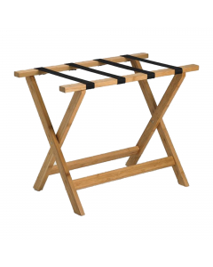 Reggivaligia in Bamboo 65x36x51cm. Materiale: Bamboo e tessuto. Colore naturale e nero. Pulire con panno umido. Carico massimo 50 Kg.