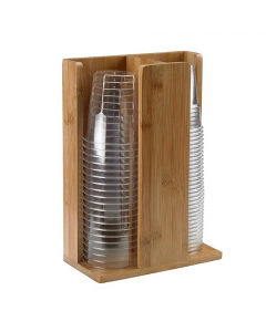 Portabicchieri in bamboo 21x11x30cm colore naturale Leone