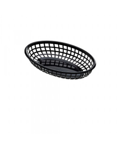 Cestino americano ovale in plastica 27,5x17,5x4cm. Colore nero.