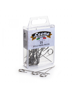 Confezione da 25 Spilli portaprezzi. Materiale:Inox.