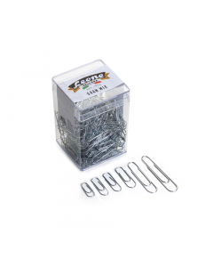 Assortimento di fermagli protetti da una resistente zincatura antiruggine. L'alta tecnologia di produzione ne garantisce una perfetta forma e tenuta. In scatolina di acetato da 125gr.