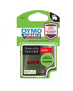 Le etichette permanenti dymo d1 durable sono caratterizzate da un adesivo per uso industriale e sono resistenti allo scolorimento, al distacco e all'abrasione dovuti a luce uv del sole, caldo fino a 80¦c, freddo fino a -40¦c, umiditÓ e detergenti. Le etic