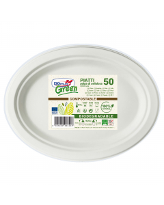 PIATTI REALIZZATI IN POLPA DI CELLULOSA, COMPOSTABILI E 100% BIODEGRADABILI. IDONEI AD ESSERE USATI IN MICROONDE (max 800W per 2').