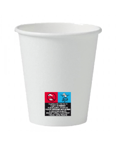 Bicchieri in carta + PE PEFC. Colore bianco. 
A contatto con alimenti fino a 90°C per 15'.
• Capacità: 210ml
• Diametro superiore 70mm
• Diametro inferiore 47mm
• Altezza 92mm
• Peso unitario 4.9gr