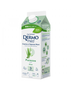 Dermomed crema di sapone mani aiuta a prenderti cura della tua pelle, lasciandola liscia e seducente. Formula arricchita: Acido Ialuronico con proprietà elasticizzanti e glicerina con proprietà emollienti. Contenitore di carta, risorsa rinnovabile, con ce