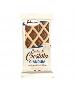 Cuor di crostata con farcitura alla gianduia e farina di riso. In pratica monoporzione da 60gr.