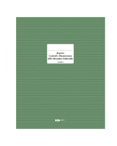 Registro controllo e manutenzione attrezzature antiincendi, 48 pagine, formato 31x24cm.