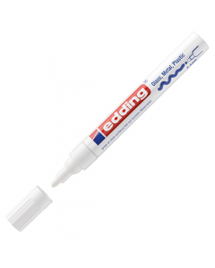Marcatore a vernice coprente effetto smalto, permanente ed inodore. Privo di toluene/xilene. Resiste all’acqua, allo sfregamento, alle temperature fino a 400°C (bianco e argento fi no a 1000°). Aderisce a tutte le superfici lisce e porose: vetro, plastica