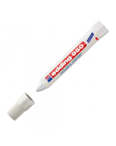 Marcatore industriale altamente permanente ideale per metallo, pietra e legno.  Tratto fino 10 mm. Altamente coprente, è resistente alle superfici particolarmente difficili e uniformi. Resiste all'acqua e al calore fino a 300°. Marcatura visibile anche in