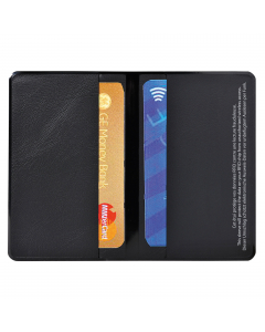 Portadocumenti con filtro che protegge i dati RFID da letture fraudolente non autorizzate bloccando la radiofrequenza che consente la lettura a distanza dei tag presenti su carte di credito, badge, documenti i identificazione ecc. HIDENTITY® Doppio a libr