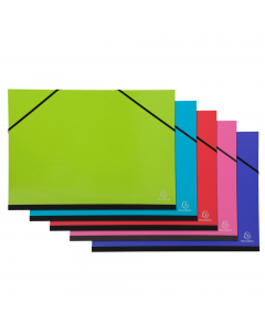 Carta plastificata di alta qualità. Interno in carta bianca. Dorso telato. 5 Colori assortiti: Blu scuro - Rosa - Rosso - Turchese - Verde anice