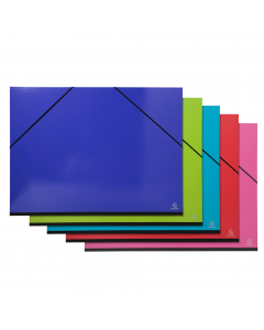 Carta plastificata di alta qualità. Interno in carta bianca. Dorso telato. 5 Colori assortiti: Blu scuro - Rosa - Rosso - Turchese - Verde anice