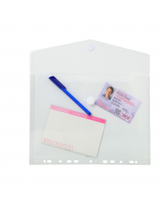 Cartelle busta forata chiusura con velcro 
Ppl liscio 200 micron - F.to 24x32 cm per A4