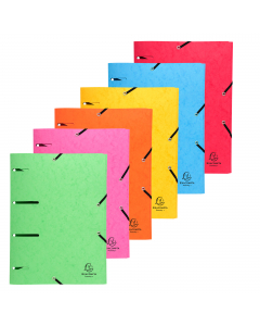 Cartellette 3L  forate in cartoncino lustré 375G/M2 - A4. Permette un'archiviazione rapida e senza perforazione dei documenti all'interno di un raccoglitore. La chiusura con elastico permette di mettere al sicuro il contenuto della cartelletta quando l'ut