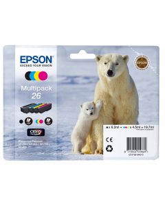 Multipack26 N.4cartucce serie 26/ORSO POLARE nero,ciano,magenta,giallo