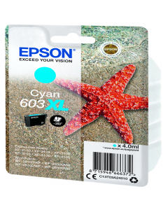 Cartuccia di inchiostro Epson Ciano serie 603XL Stella Marina. 4 ml, 350 pag