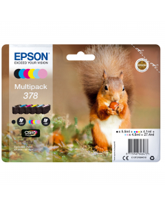 Conf. 6 cartucce ink multiplack 1 per colore 378 SCOIATTOLO