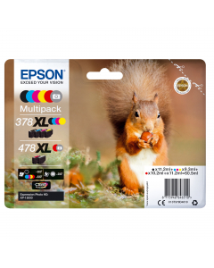 Conf. 6 cartucce ink multipack 1 per colore 378XL + 478XL SCOIATTOLO