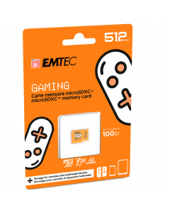 Emtec mSD 512GB UHS I U3 V30 A2 Gaming Arancione