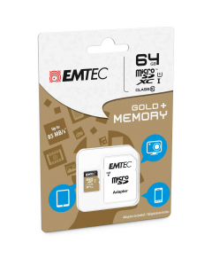 MICRO SDXC EMTEC 64GB CLASS 10 GOLD + CON ADATTATORE