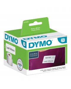 Rotolo etichette adesive rimovibili in carta bianca. 300 etichette/rotolo 41x89mm. Utilizzabili con le stampanti per etichette labelwriter.